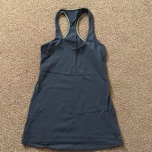 Dark grey lululemon racer back tank top size 6